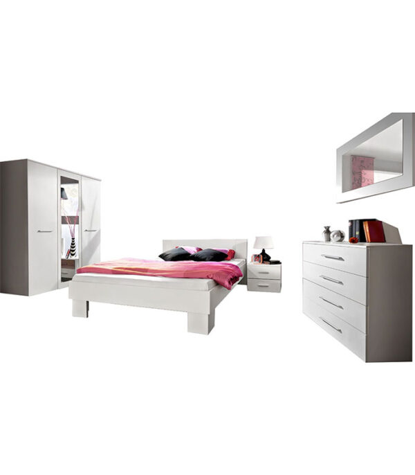 Chambre à Coucher Prestige Blanc + Matelas et 2 Oreillers Gratuits – Image 2