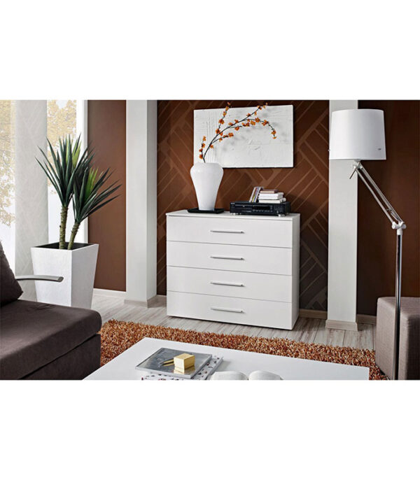 Commode avec 4 tiroirs -couleur Blanc-