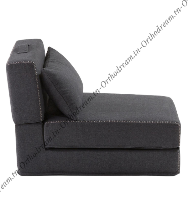 Fauteuil Lit Pliable Avec Coussin Couleur Noir (F106) – Image 4