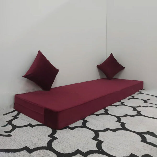 Matelas Mousse Avec 2 Coussins Rouge