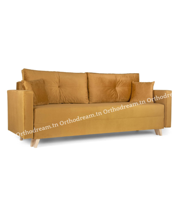 Canapé Convertible avec Coffre de Rangement en Velours Anti Taches (C201) – Image 10