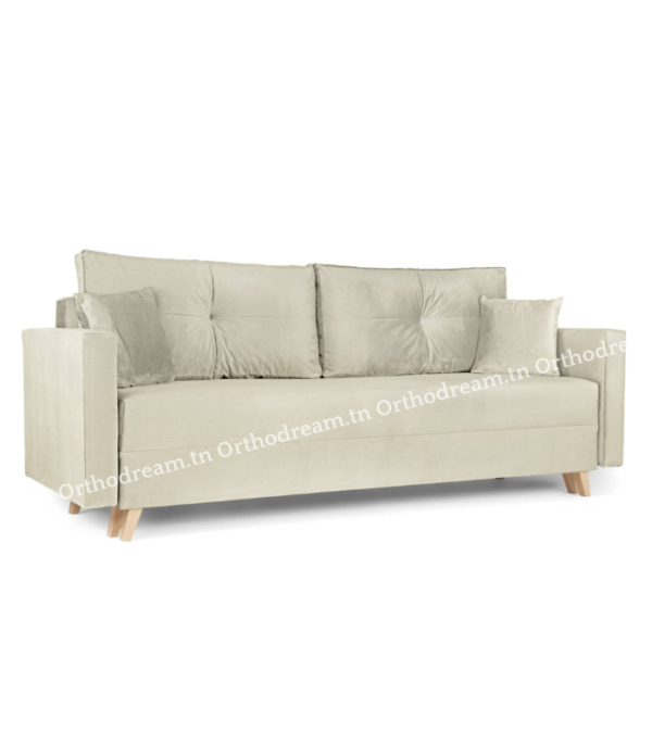 Canapé Convertible avec Coffre de Rangement en Velours Anti Taches (C201) – Image 11