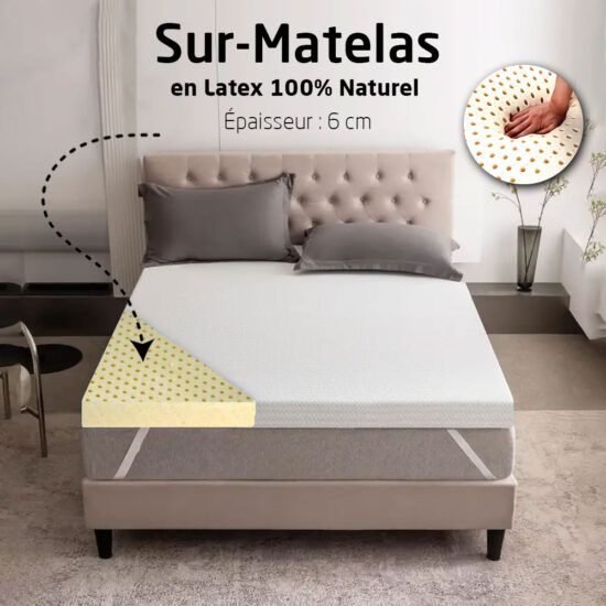 Sur Matelas en Latex 100% Naturel