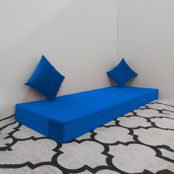 Matelas Mousse Avec 2 coussins Bleu